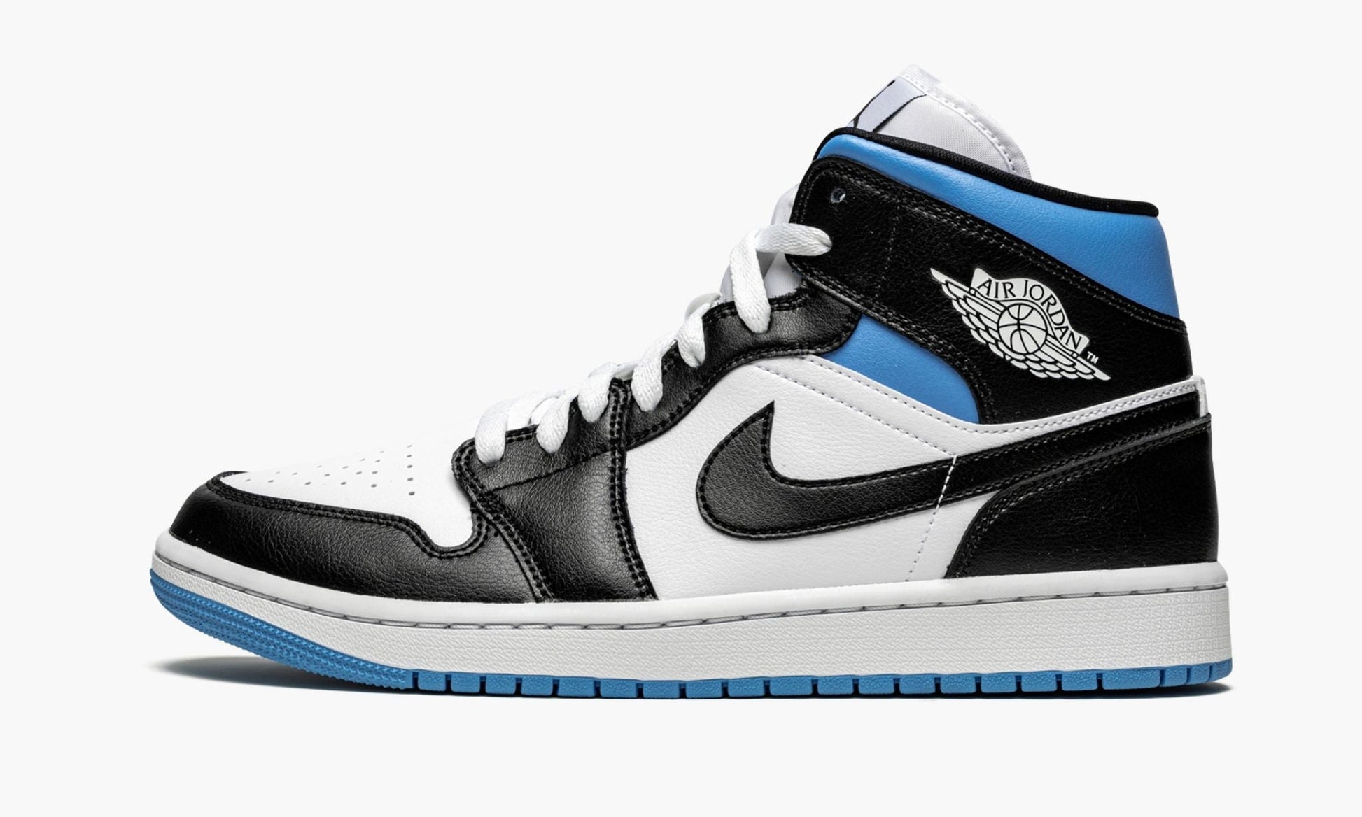 WMNS Air Jordan 1 Mid "Black / White / University Blue"