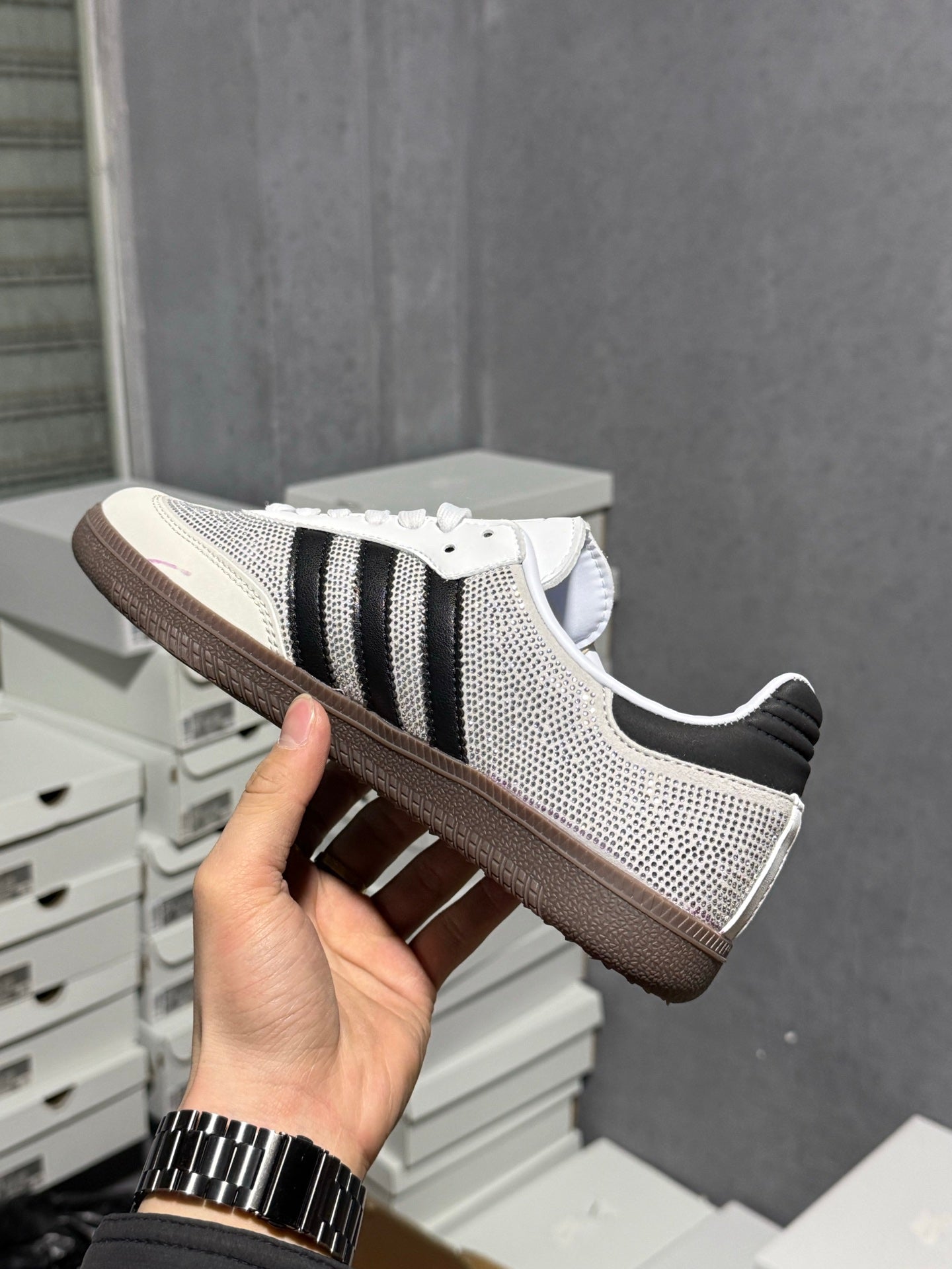 Adidas Originals Wmns Vegan Samba OG 'Crystal White Rhinestones' IG1024