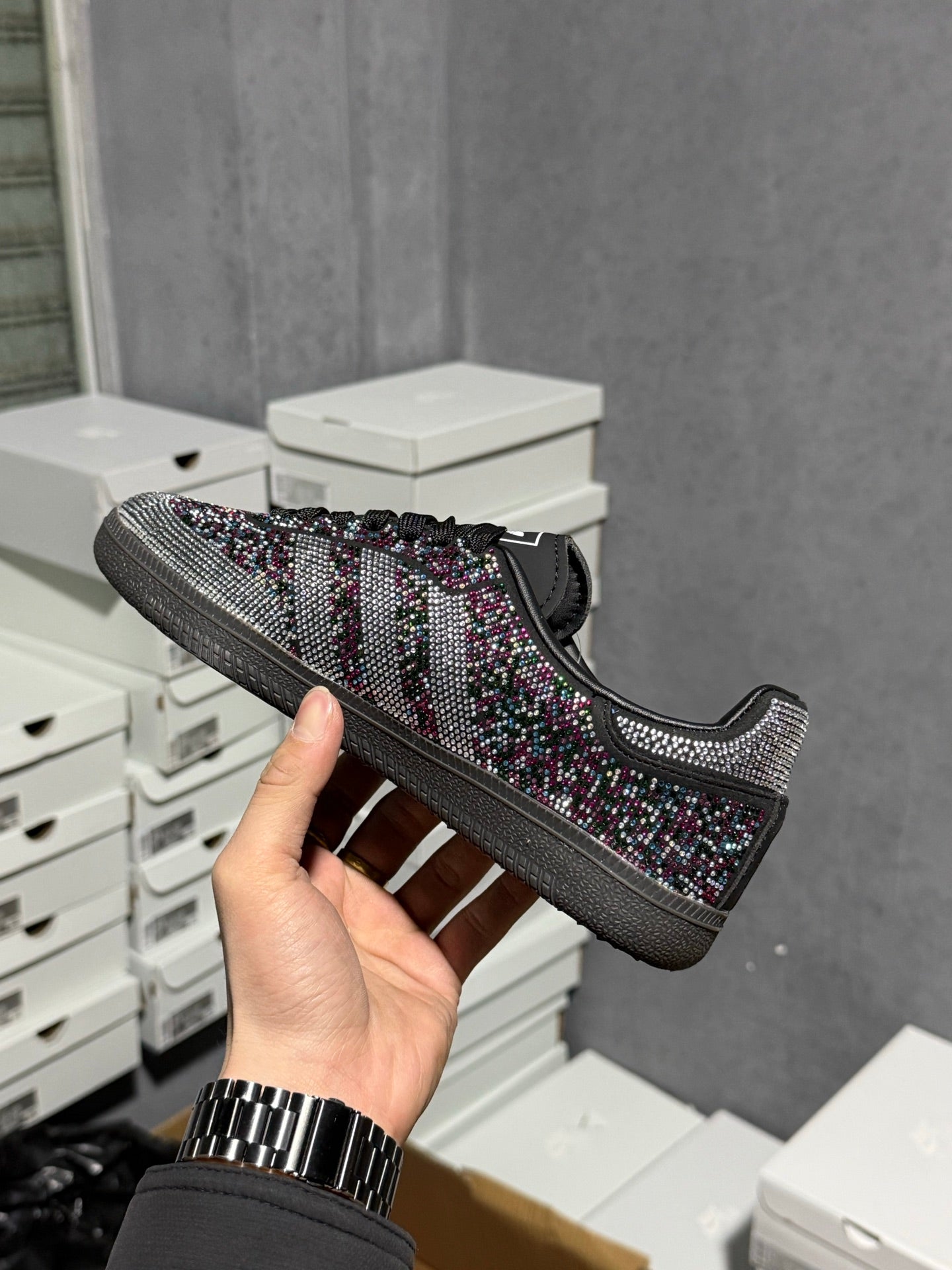 Adidas Originals Wmns Vegan Samba OG 'Crystal Black Rhinestones'  IG1024