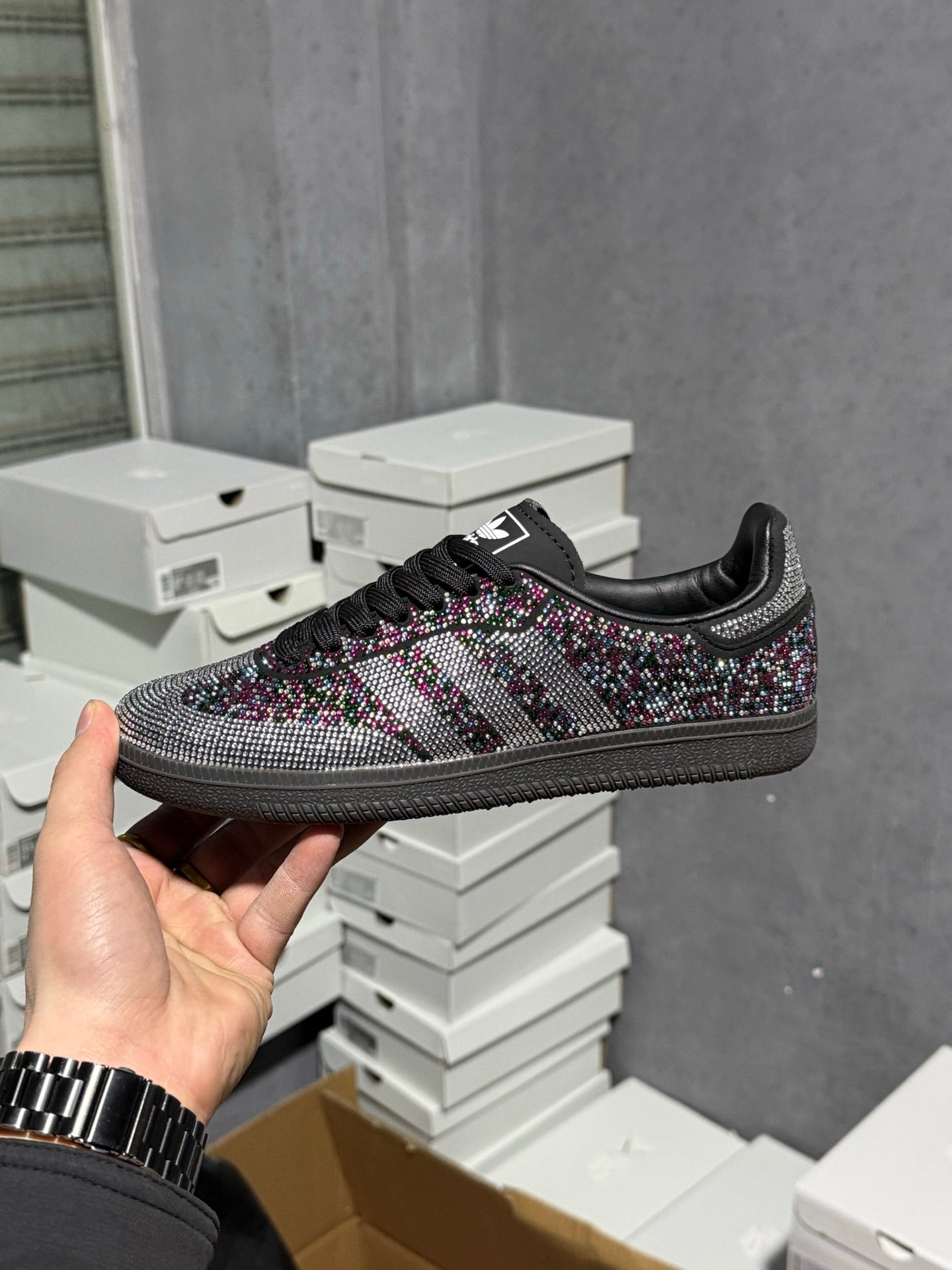 Adidas Originals Wmns Vegan Samba OG 'Crystal Black Rhinestones'  IG1024