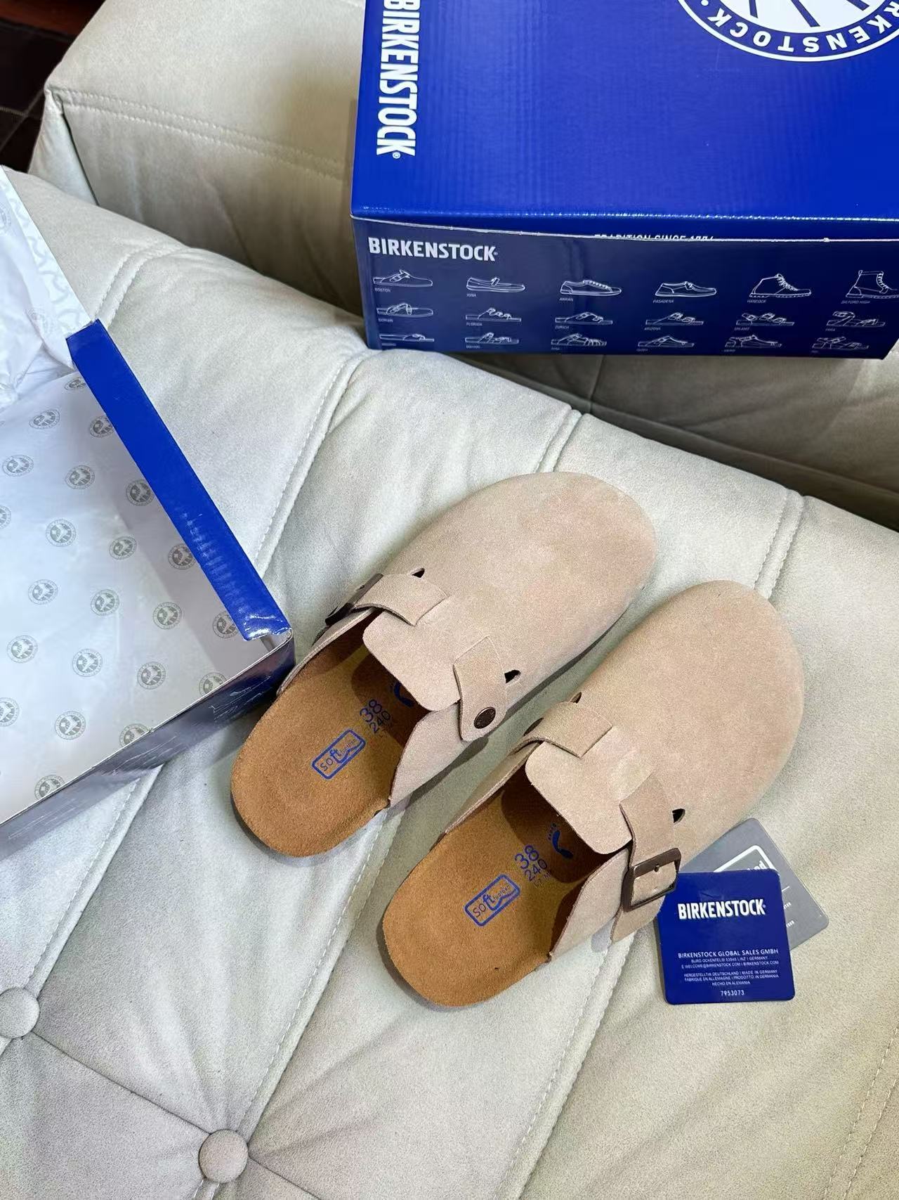 Birkenstock Boston Suede Light Beige 0060461