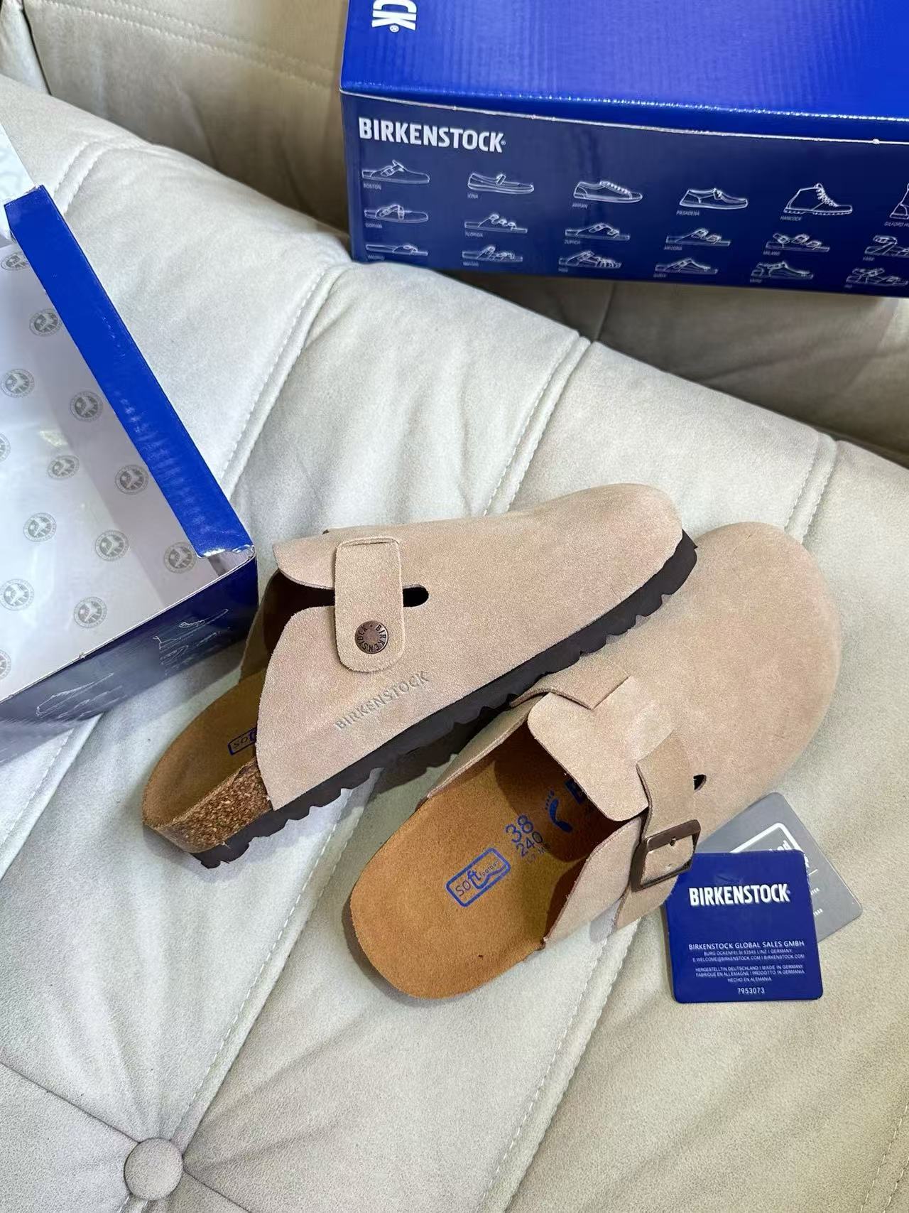 Birkenstock Boston Suede Light Beige 0060461