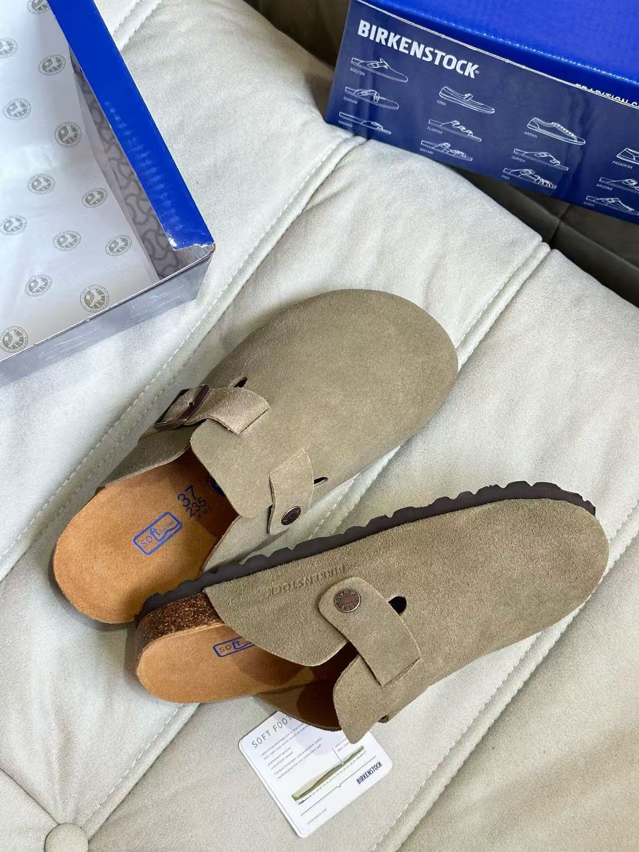 Birkenstock Boston Suede Beige 0060461