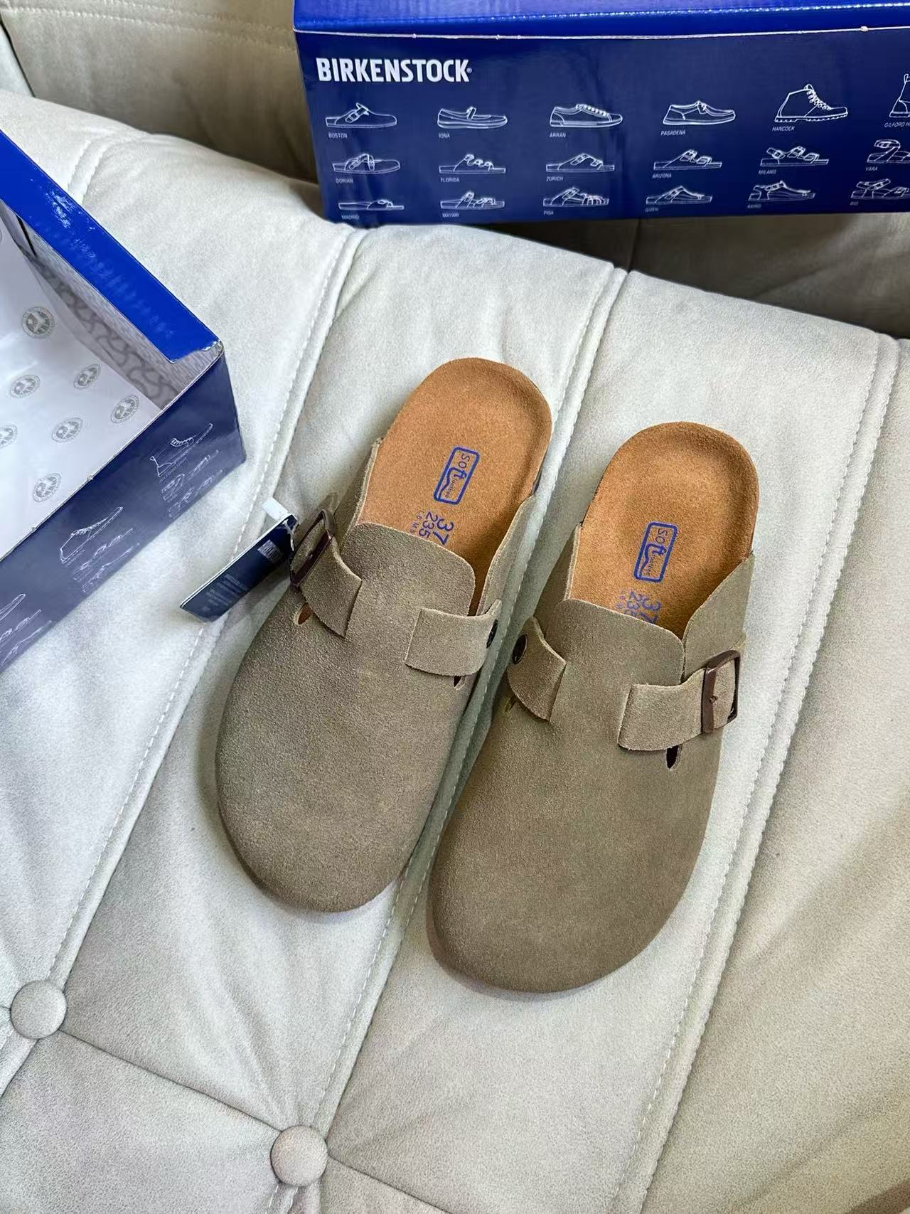 Birkenstock Boston Suede Beige 0060461