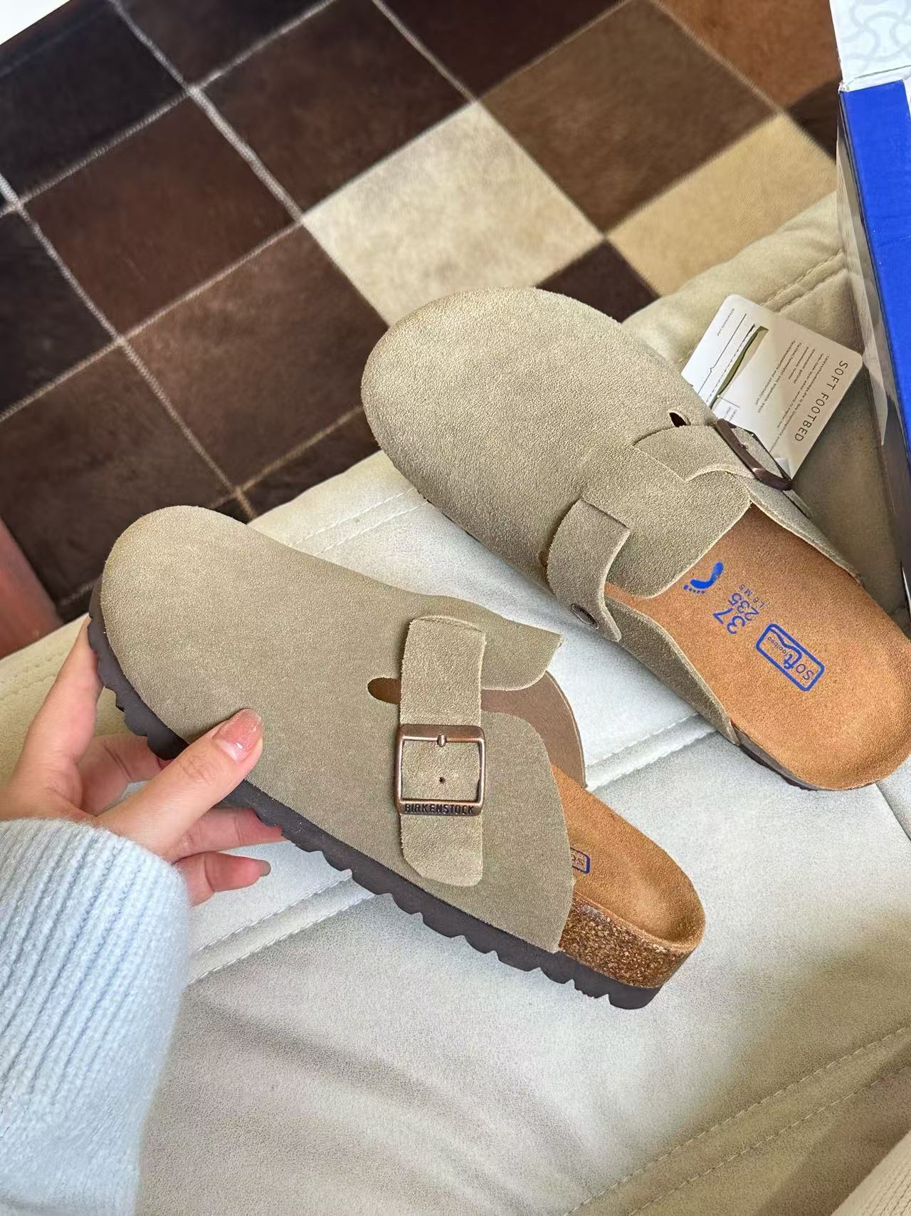 Birkenstock Boston Suede Beige 0060461