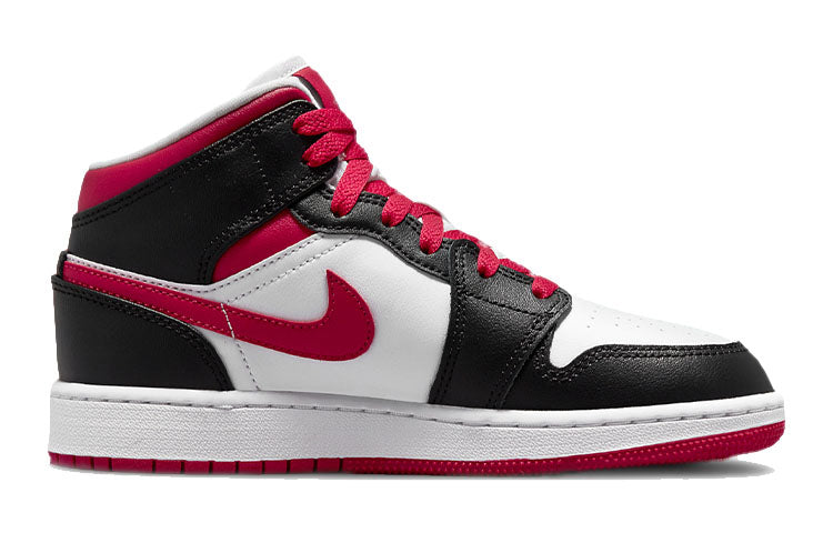 Air Jordan 1 Mid (GS) White Very Berry 554725-016