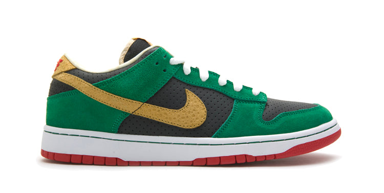 Nike Dunk Low Premium SB Skateboard 'High Life' Black/Metallic Gold-Pine Green 313170-008