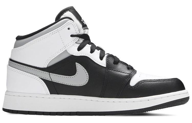 Air Jordan 1 Mid GS 'White Shadow' Black/White/Light Smoke Grey 554725-073