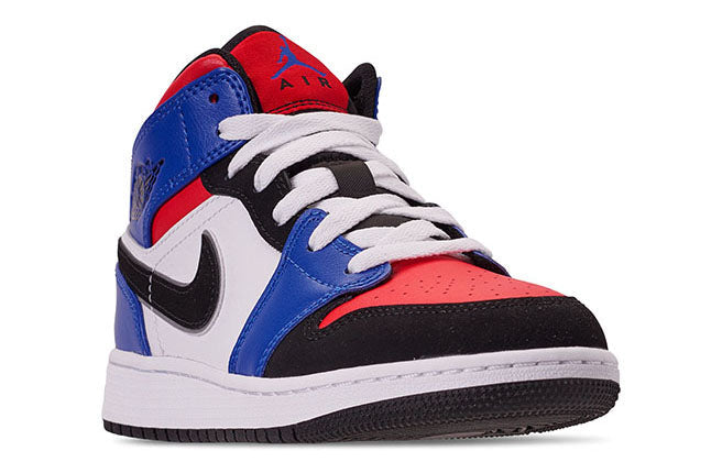 Air Jordan 1 Mid GS White Royal Blue Red 554725-124