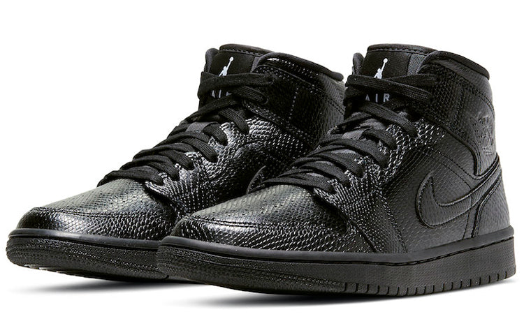 Air Jordan 1 Mid 'Black Snakeskin' Black/White/Black BQ6472-010