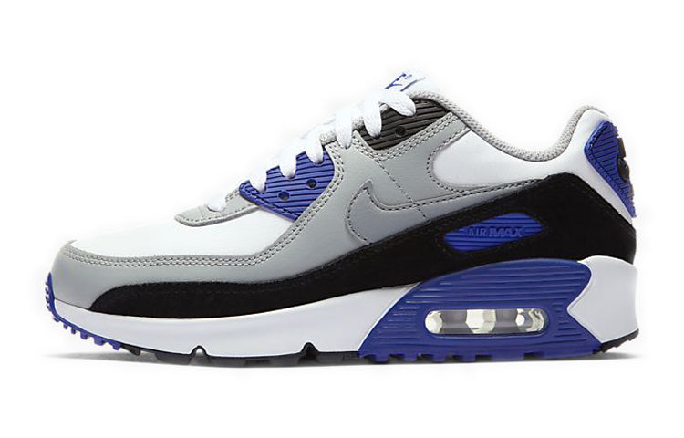 Nike Air Max 90 LTR Leather GS White Grey Blue CD6864-103 KICKSOVER