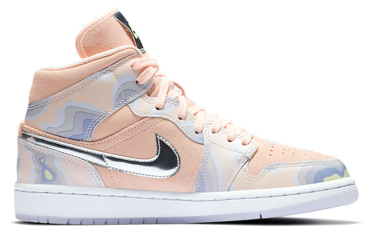 Womens WMNS Air Jordan 1 Mid SE 'P(HER)SPECTIVE' Washed Coral/Chrome/Light Whistle CW6008-600