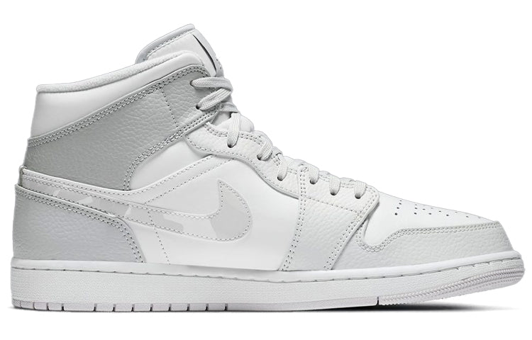 Air Jordan 1 Mid 'Swoosh Logo - Grey Camo' White/Photon Dust/Grey Fog DC9035-100