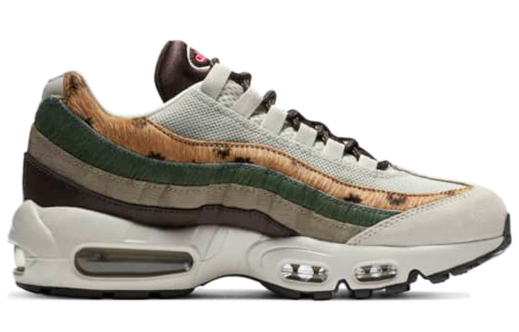 Nike Womens Air Max 95 Premium 'Animal Floral Prints' Light Bone/White/Velvet Brown/Olive Grey/Pink Blast/Poison Green CZ8102-001 sneakmarks