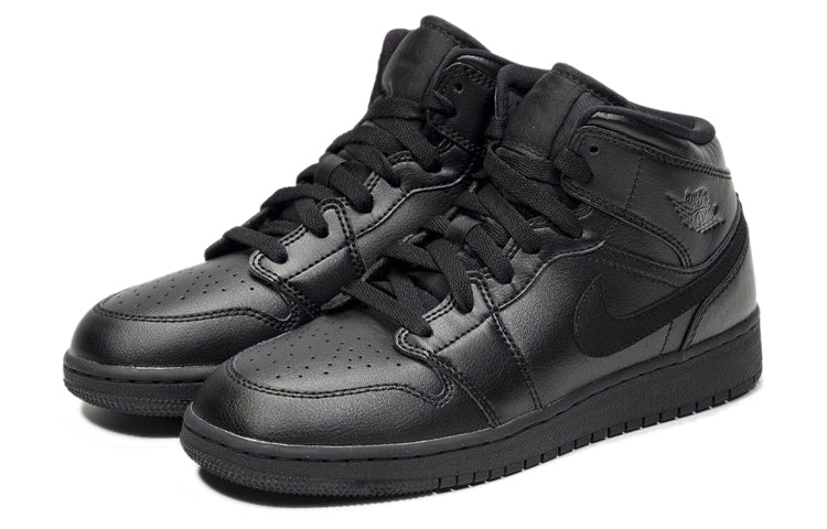 Air Jordan 1 Mid 'Deep Black' Black/Black/Black 554725-090