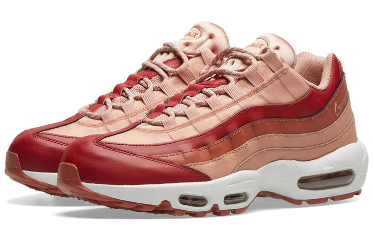 Nike Womens Air Max 95 'Dusty Peach' Team Crimson/Rose Gold-Summit White-Dusty Peach 307960-607 sneakmarks