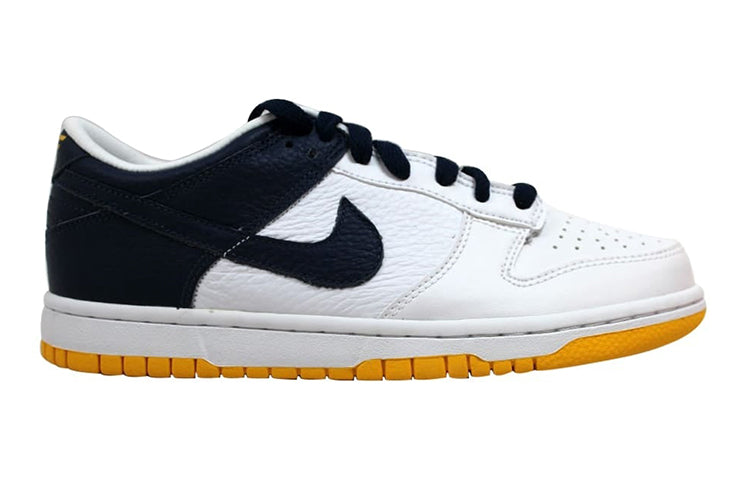 Nike Dunk Low GS 'Navy Heel' White/Midnight Navy-Varsity Maize 310569-145
