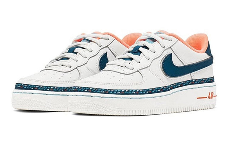 Nike Air Force 1 Low'Swoosh Chain' GS White/Blue/Orange CK9708-100 KICKSOVER