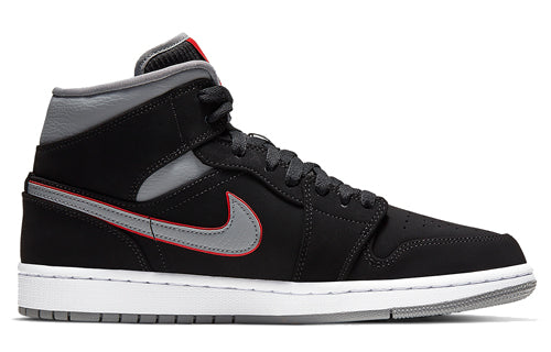 Air Jordan 1 Mid Black Grey Gym Red 554724-060