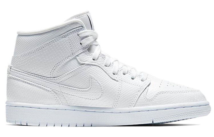 Air Jordan 1 Mid 'White Snakeskin' White Snakeskin (W) BQ6472-110