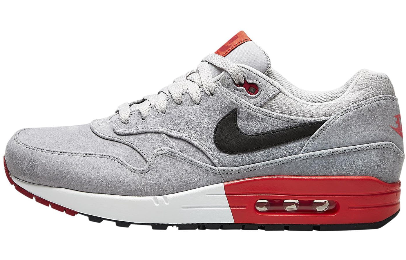 Nike Air Max 1 Premium 'Iron Ore Crimson' Light Iron Ore/Black/Light Crimson/White 512033-006 KICKSOVER