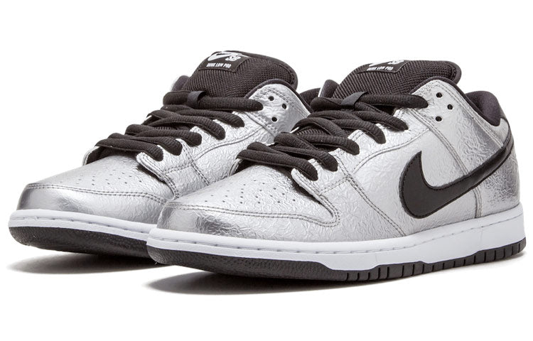 Nike Dunk Low Pro SB Skateboard 'Cold Pizza' Metallic Silver/Black-White 313170-024 sneakmarks