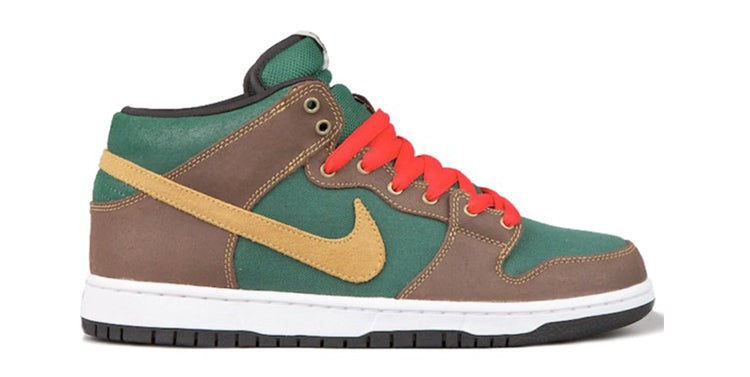 Nike Dunk Mid Pro SB Skateboard 'Patagonia' Noble Green/Mtllc Gold-Drk Ok 314383-302 sneakmarks