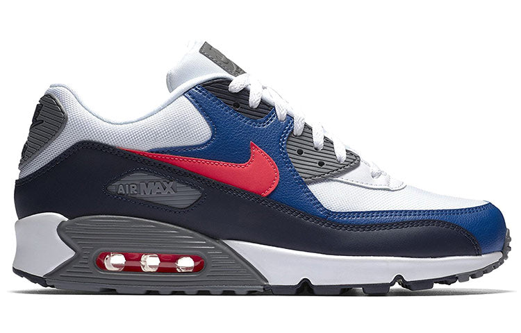 Nike Air Max 90 ESSENTIAL White/SOLAR Red-OBSIDIAN-GYM BLUE 537384-135