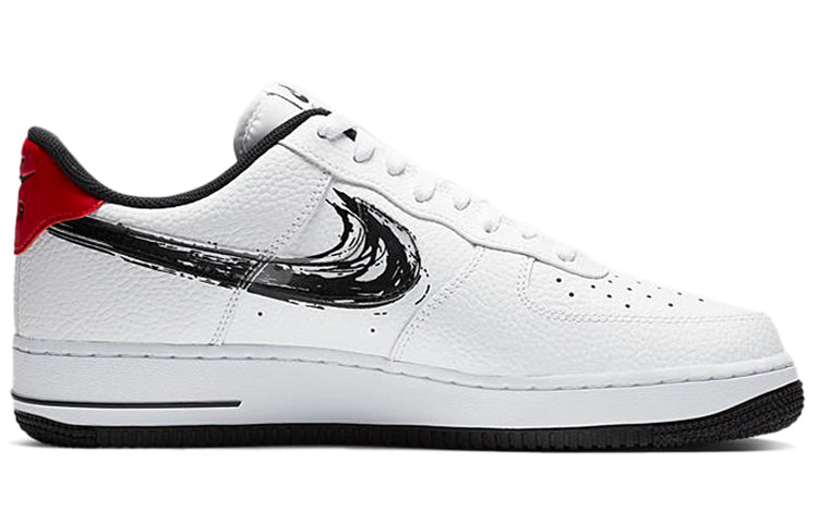 Nike Air Force 1 Low 'Brushstroke Swoosh - White' White/University Red/Black DA4657-100 KICKSOVER