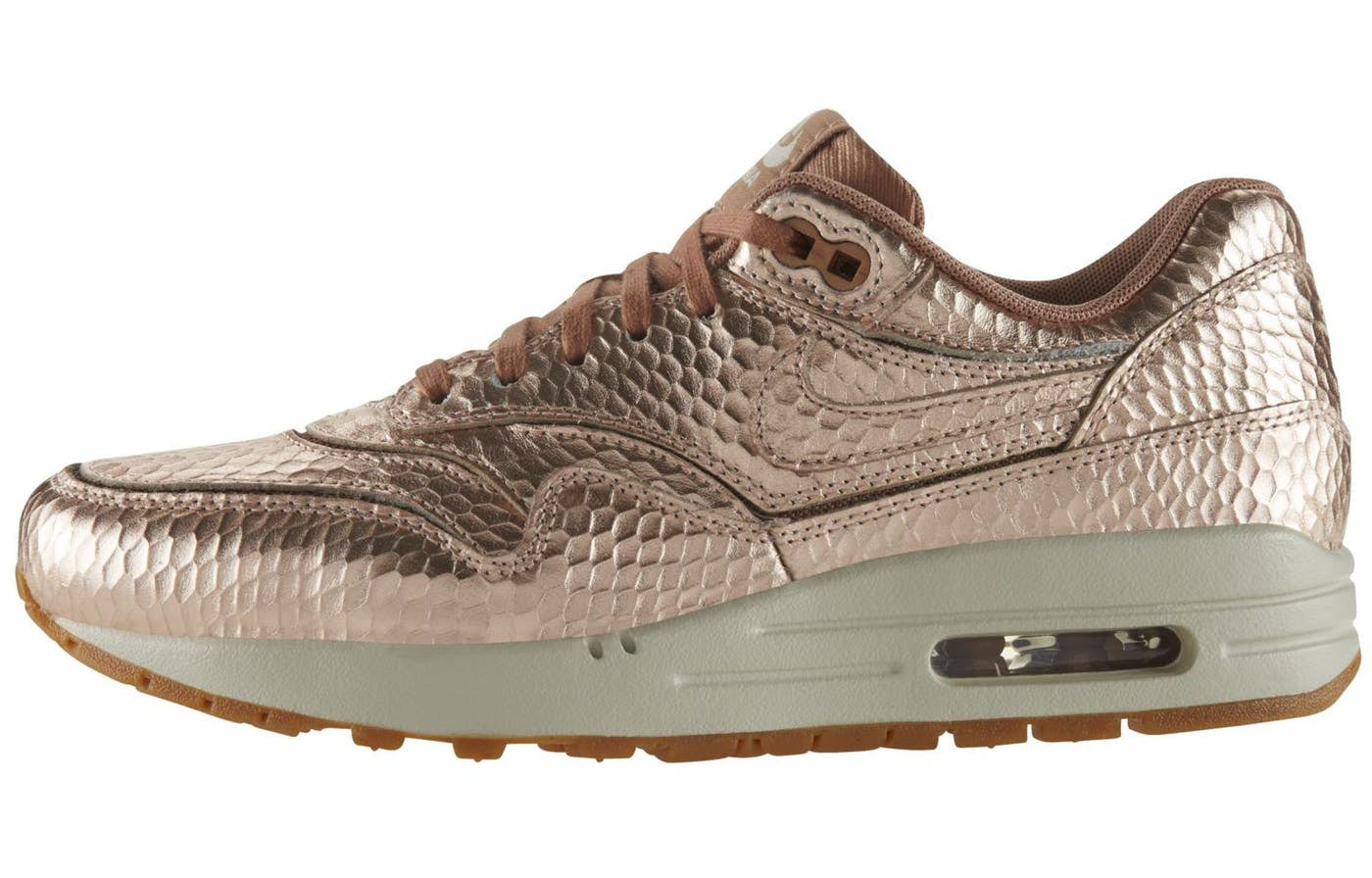 Nike Womens Air Max 1 Cut Out PRM Bronze Snake 644398-900 KICKSOVER