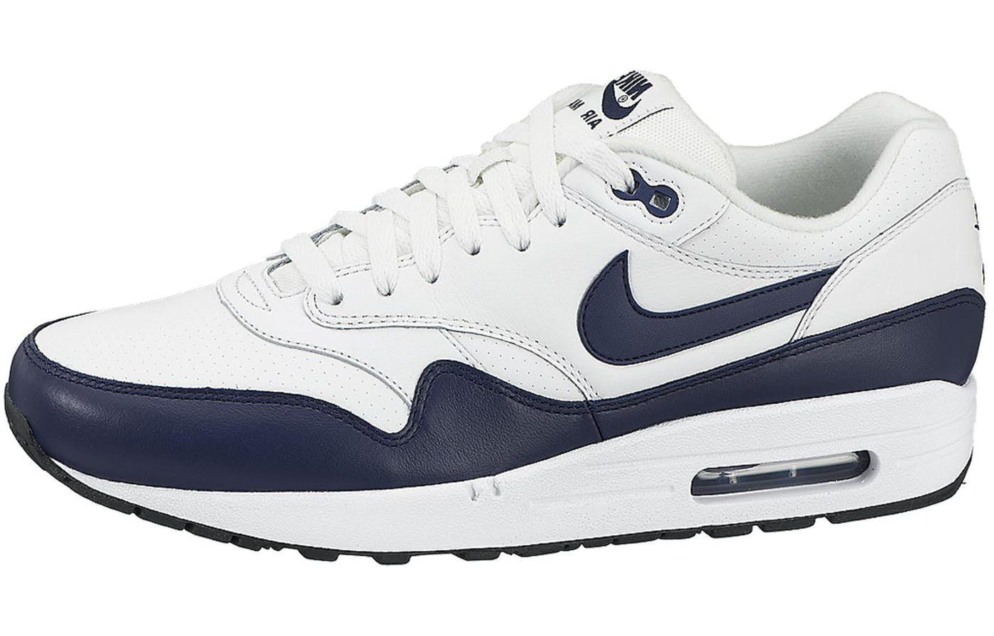 Nike Air Max 1 Leather 'Midnight Navy' Summit White/Midnight Navy/Neutral Grey 654466-101 KICKSOVER