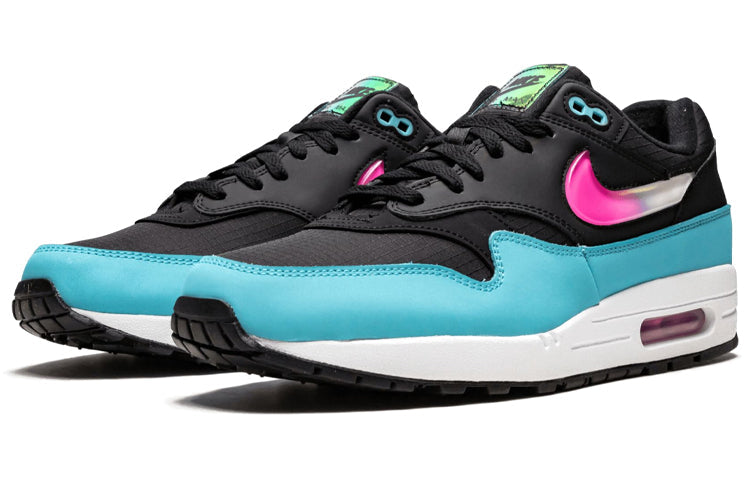 Nike Air Max 1 'Jewel Swoosh - Black Blue Furry' Black/Laser Fuchsia/Blue Fury CI2450-001 KICKSOVER