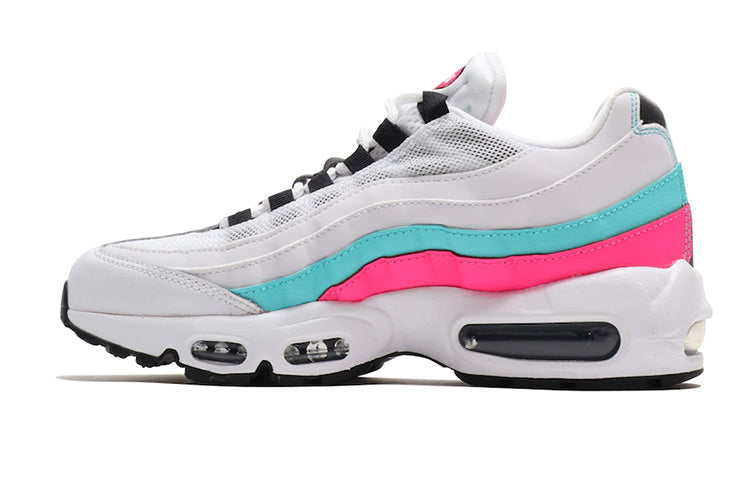 Nike Womens Air Max 95 'South Beach' White/Black-Aurora Green-Pink Blast 307960-117 sneakmarks