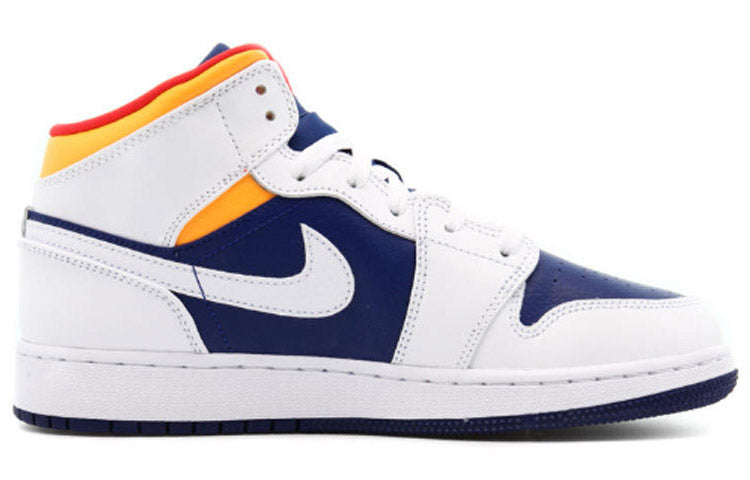 Air Jordan 1 Mid GS White Deep Royal Blue 554725-131