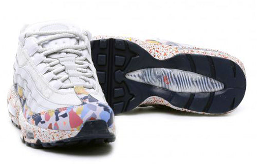 Womens Air Max 95 SE 'Vast Grey' Vast Grey/Midnight Navy-Habanero Red 918413-004 sneakmarks