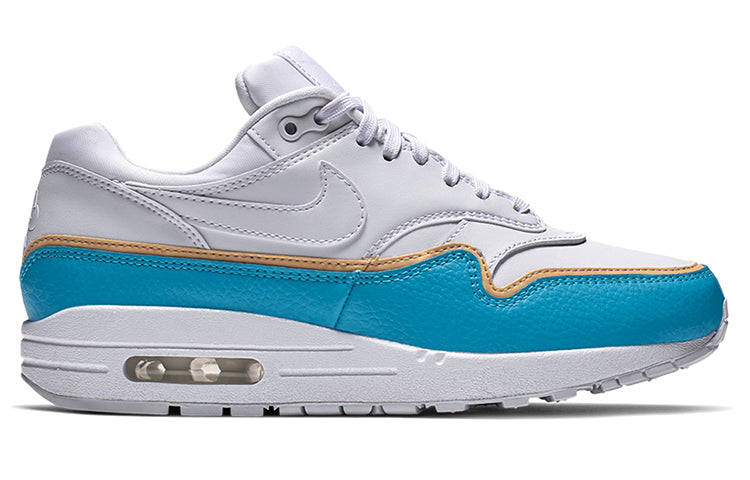 Nike Womens Air Max 1 'Double Layer - Blue' White/White/Light Blue Fury/Topaz Gold 881101-103 KICKSOVER