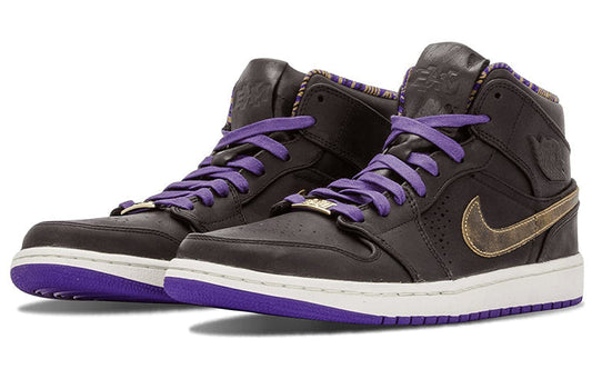 Air Jordan 1 Mid Nouveau BHM - Black Court Purple 629151-009