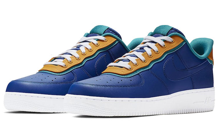 Nike Air Force 1 Low 'Double Layered - Indigo Force' Indigo Force/Canyon Gold-Spirit Teal-Indigo Force AO2439-401 KICKSOVER