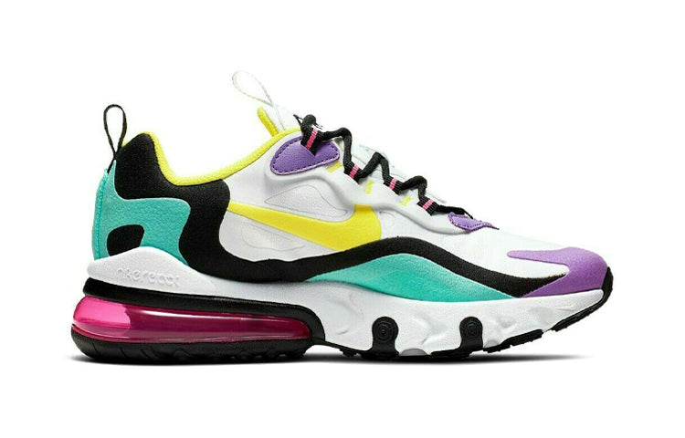 Nike Air Max 270 React PS 'Bright Violet' White/Dynamic Yellow-Black-Bright Violet BQ0102-101 KICKSOVER