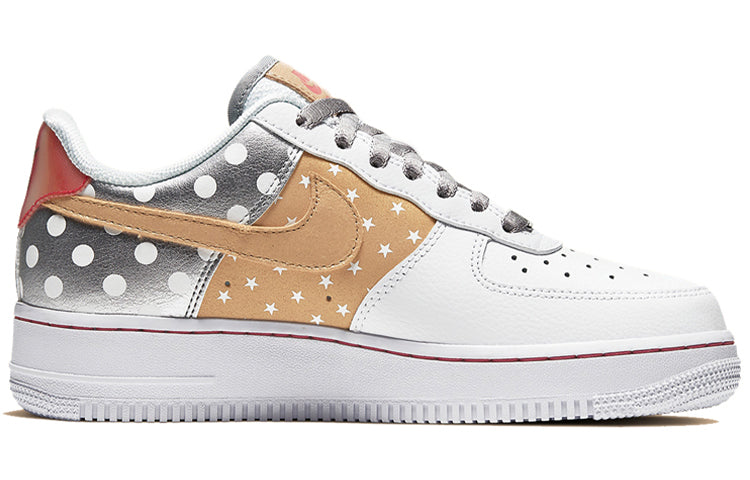 Nike Womens Air Force 1 Low 'Metallic Gold' White/Metallic Gold/University Red/Metallic Silver CT3437-100 KICKSOVER