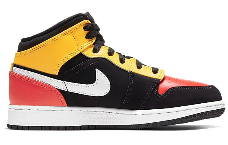 Air Jordan 1 Mid SE'Amarillo Team Orange' GS Black/Amarillo/White/Team Orange BQ6931-087