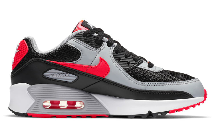 Nike Air Max 90 LTR Leather GS 'Radiant Red' Black/White/Wolf Grey/Radiant Red CD6864-009 KICKSOVER