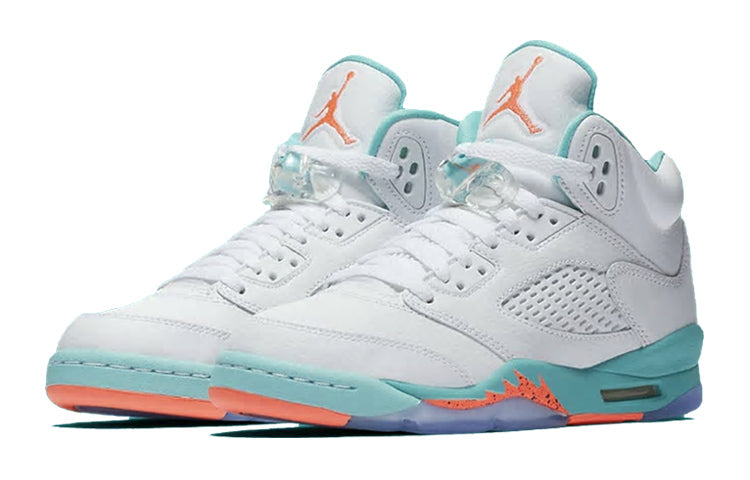 Air Jordan 5 Retro GS White Aqua Crimson 440892-100