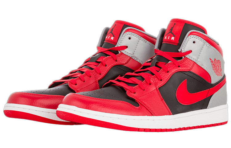 Air Jordan 1 Mid 'Fire Red' Ff Red/Blk-Cmnt 554724-603