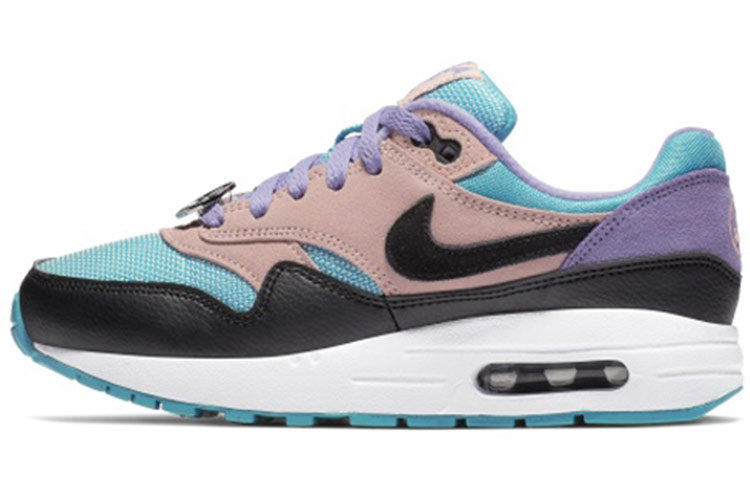 Nike Air Max 1 GS 'Have A Day' Black/White/Space Purple/Bleached Coral AT8131-001 KICKSOVER