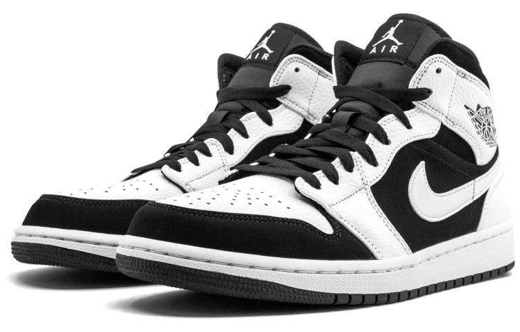 Air Jordan 1 Mid White Black 554724-113