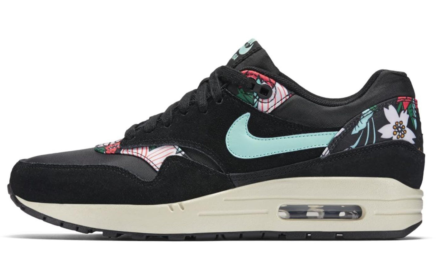 Nike Womens Air Max 1 Print 'Aloha Black' Black/Artisan Teal/Black/Sail 528898-003 KICKSOVER