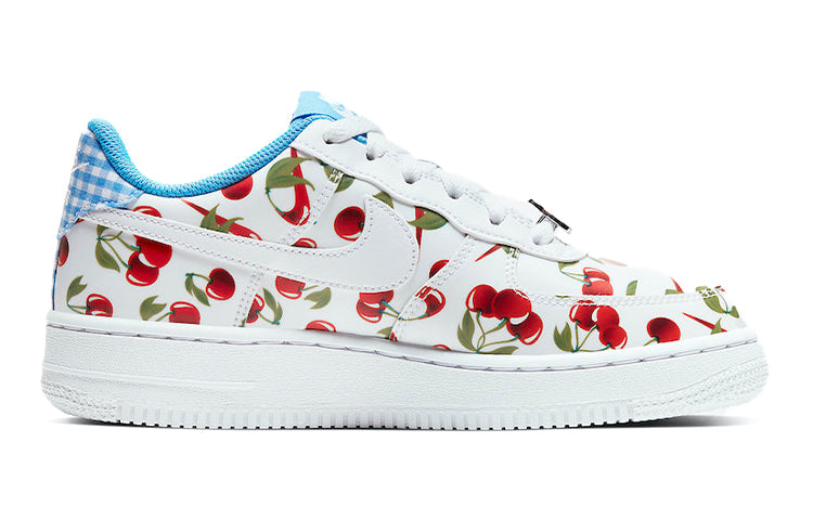 Nike Air Force 1 Low'Cherry' GS White/White/University Blue/Track Red CJ4094-100 KICKSOVER