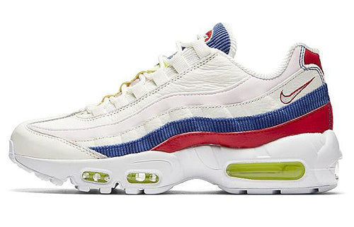 Nike Womens Air Max 95 SE Panache Cream White/Red-Blue AQ4138-101 sneakmarks