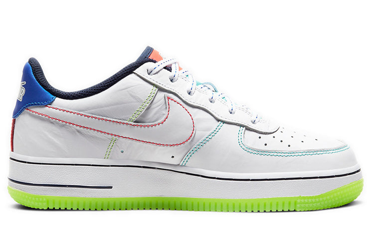 Nike Air Force 1 Low'Outside the Lines' BG White/White/Racer Blue/Aurora Green CV2421-100 KICKSOVER